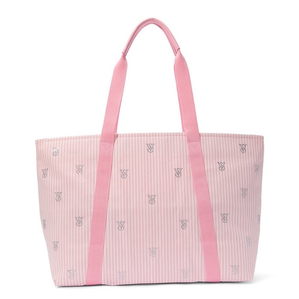 VS Pink Striped Tote Bag